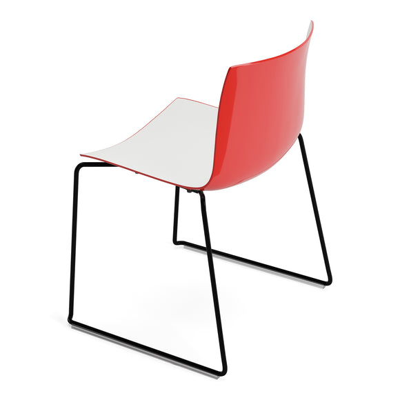 Catifa 46 Dual Color Dining Chair with Sled Base