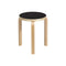 Stool 60  option Natural Lacquered/Black Linoleum