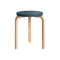Stool 60  option Natural Lacquered/Blue Lacquered