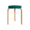 Stool 60  option Natural Lacquered/Petrol Lacquered