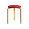 Stool 60  option Natural Lacquered/Red Lacquered