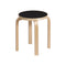 Stool E60  option Natural Lacquered/Black Linoleum