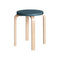 Stool E60  option Natural Lacquered/Blue Lacquered