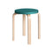 Stool E60  option Natural Lacquered/Petrol Lacquered