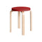 Stool E60  option Natural Lacquered/Red Lacquered
