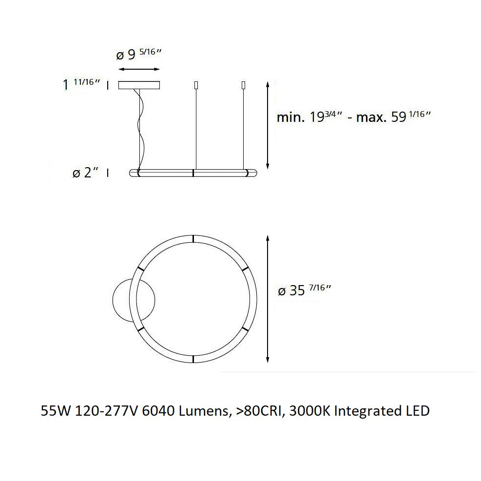 Alphabet of Light Circular Suspension Light