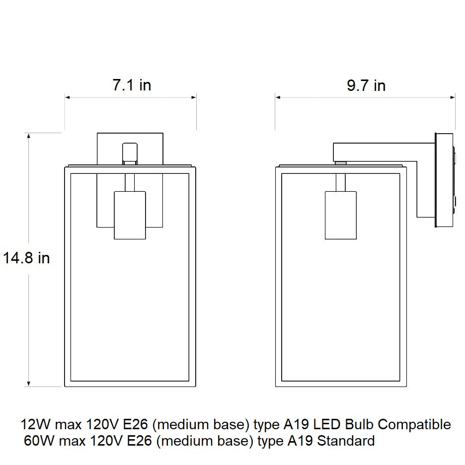 Box Lantern Outdoor Wall Sconce