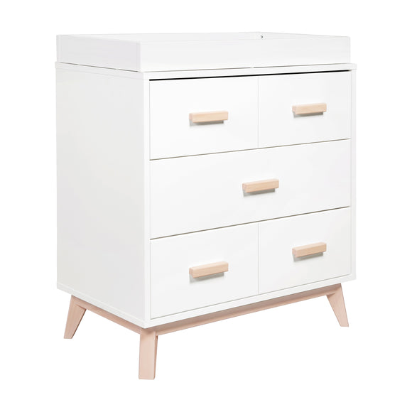 Babyletto Scoot 3-Drawer Changer Dresser, White/ Washed Natural Babyletto Scoot 3-Drawer Changer Dresser, White/ Washed Natural