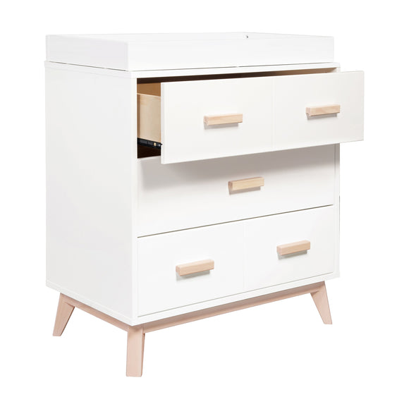 Babyletto Scoot 3-Drawer Changer Dresser, White/ Washed Natural Babyletto Scoot 3-Drawer Changer Dresser, White/ Washed Natural