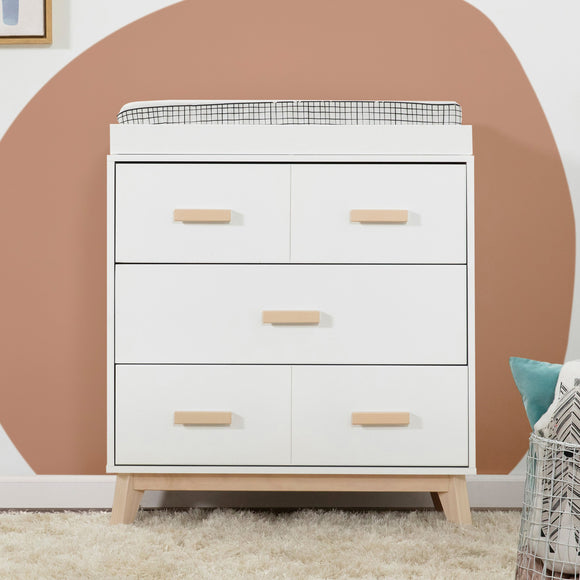 Babyletto Scoot 3-Drawer Changer Dresser, White/ Washed Natural Babyletto Scoot 3-Drawer Changer Dresser, White/ Washed Natural