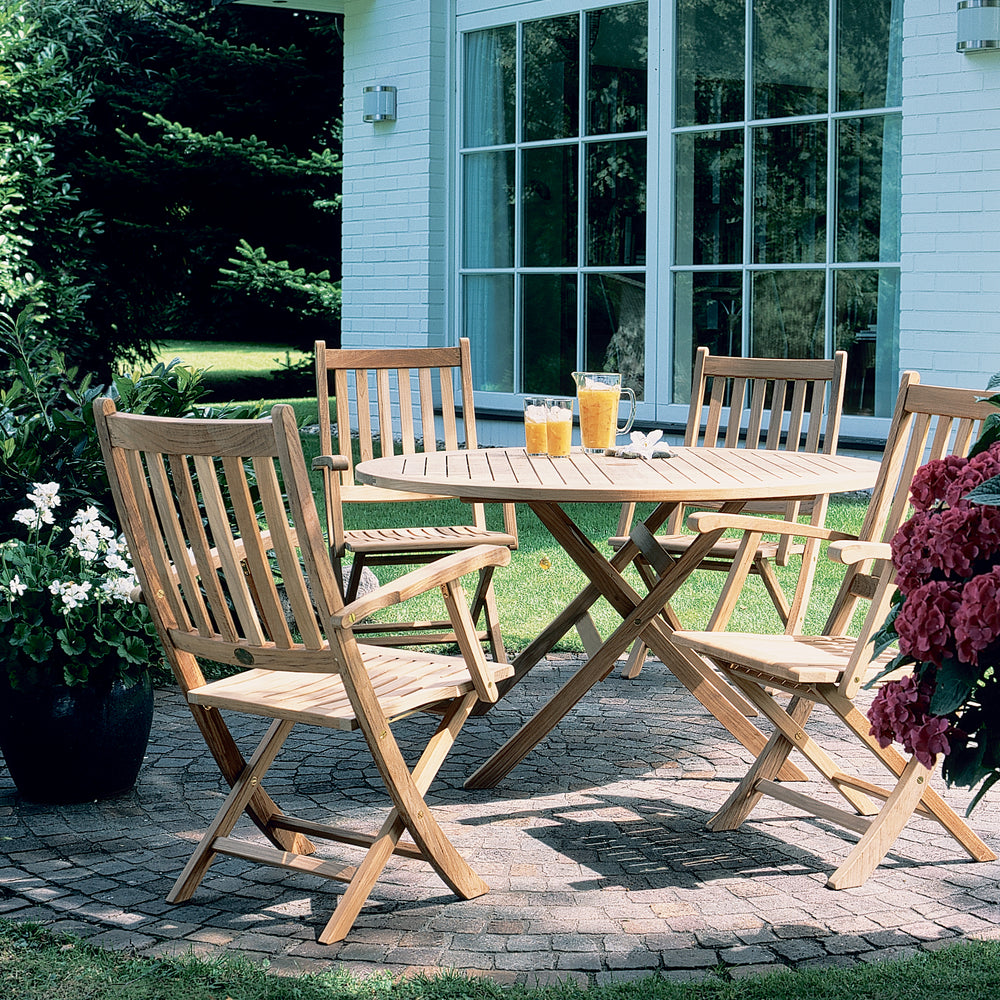 Ascot Teak Folding Carver Outdoor Chair