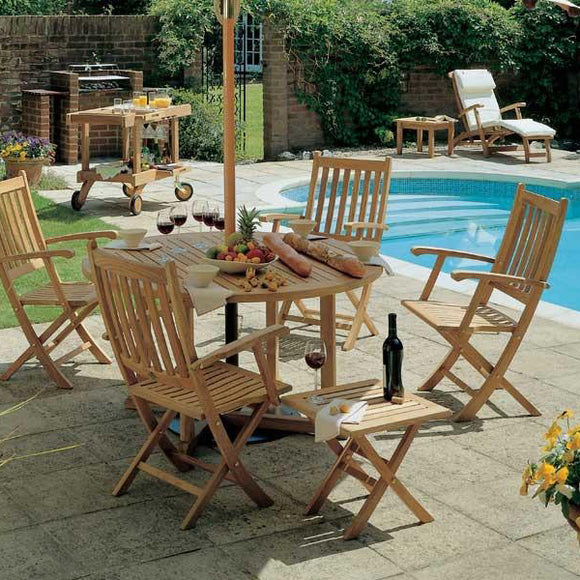 Ascot Teak Folding Carver Outdoor Chair