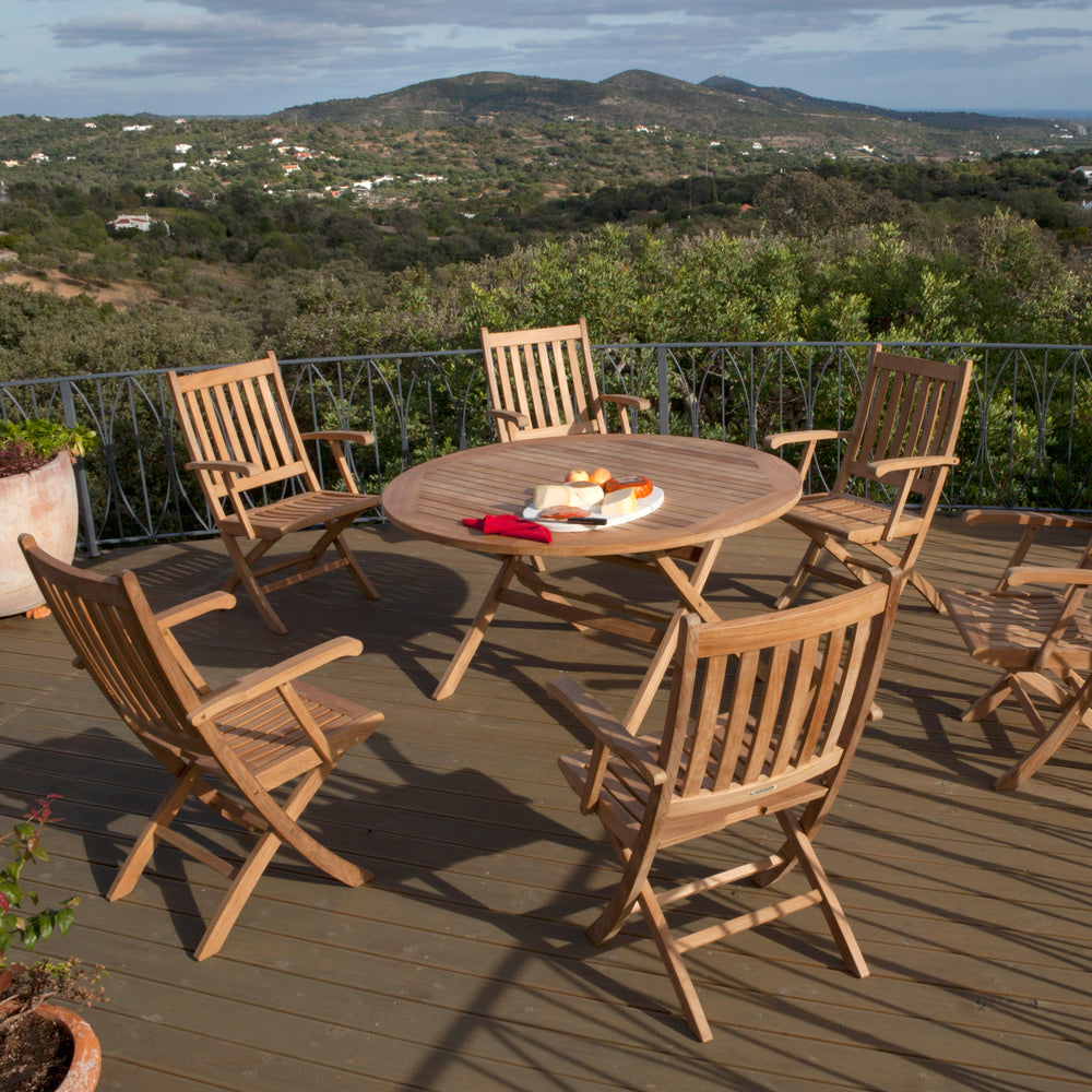 Ascot Teak Folding Carver Outdoor Chair