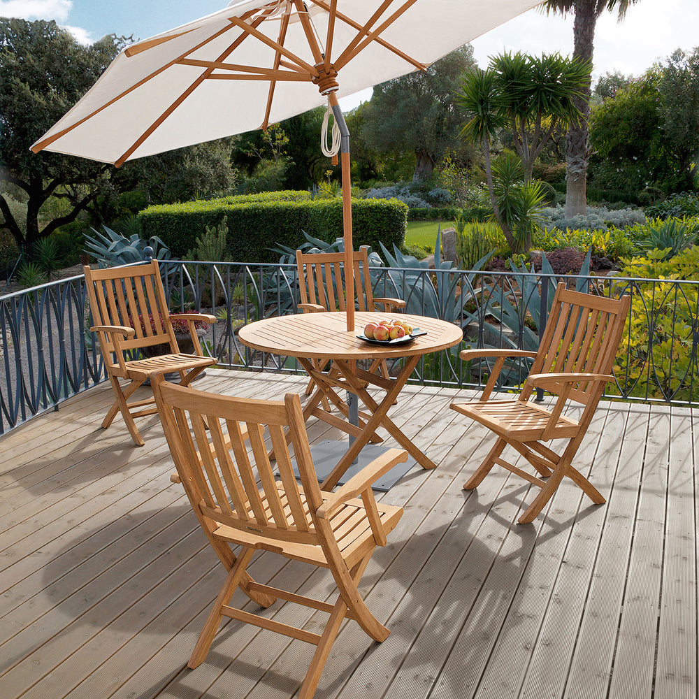 Ascot Teak Folding Carver Outdoor Chair
