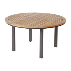 Aura Circular Outdoor Dining Table - Teak Top