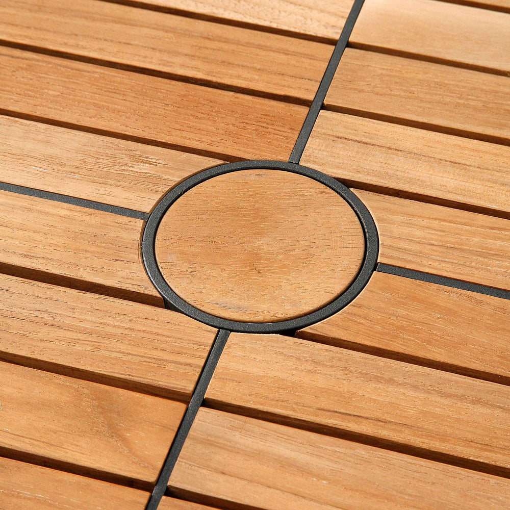 Aura Circular Outdoor Dining Table - Teak Top