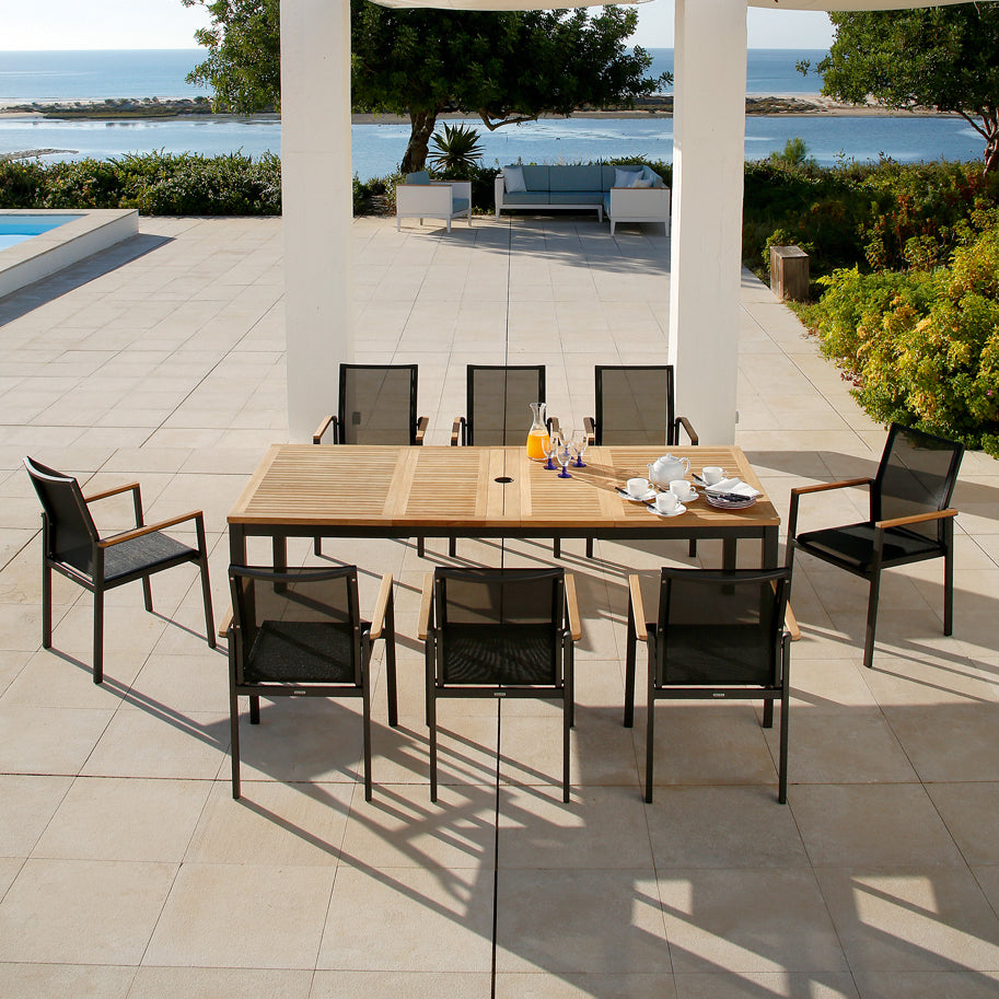 Aura Rectangular Extending Outdoor Dining Table