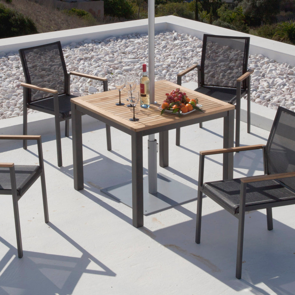 Aura Square Outdoor Dining Table - Teak Top