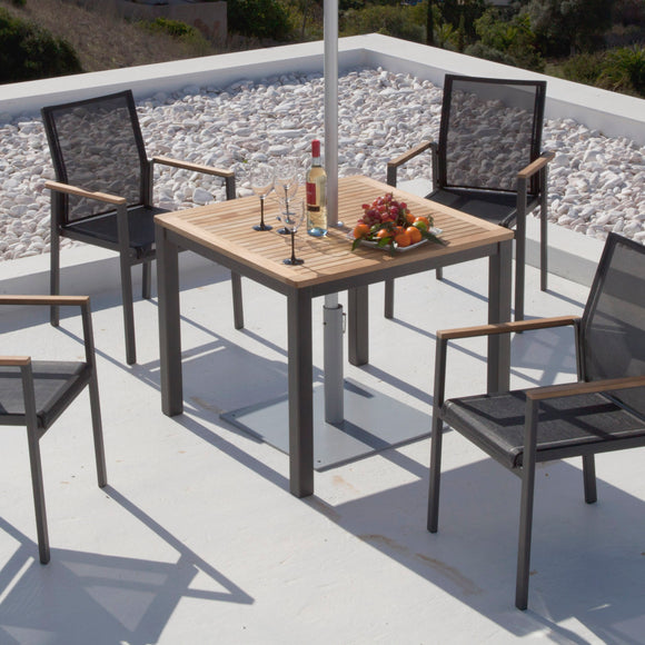 Aura Square Outdoor Dining Table - Teak Top