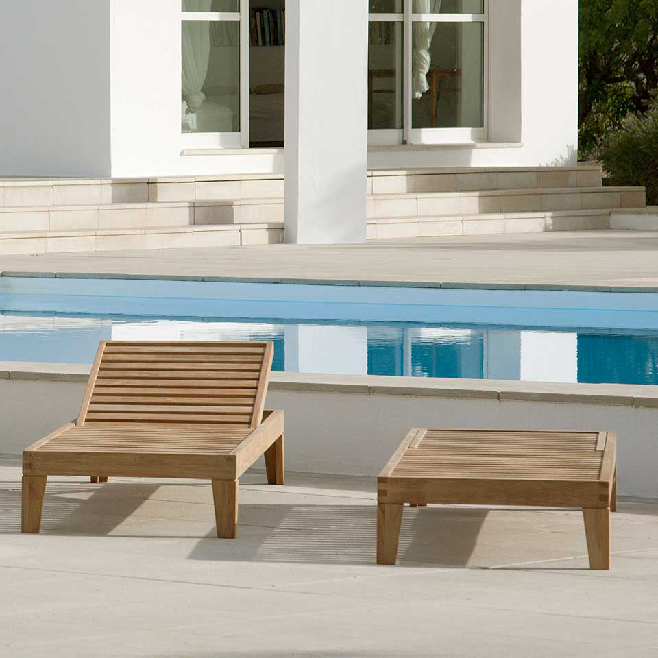 Capri Teak Outdoor Lounger - Base