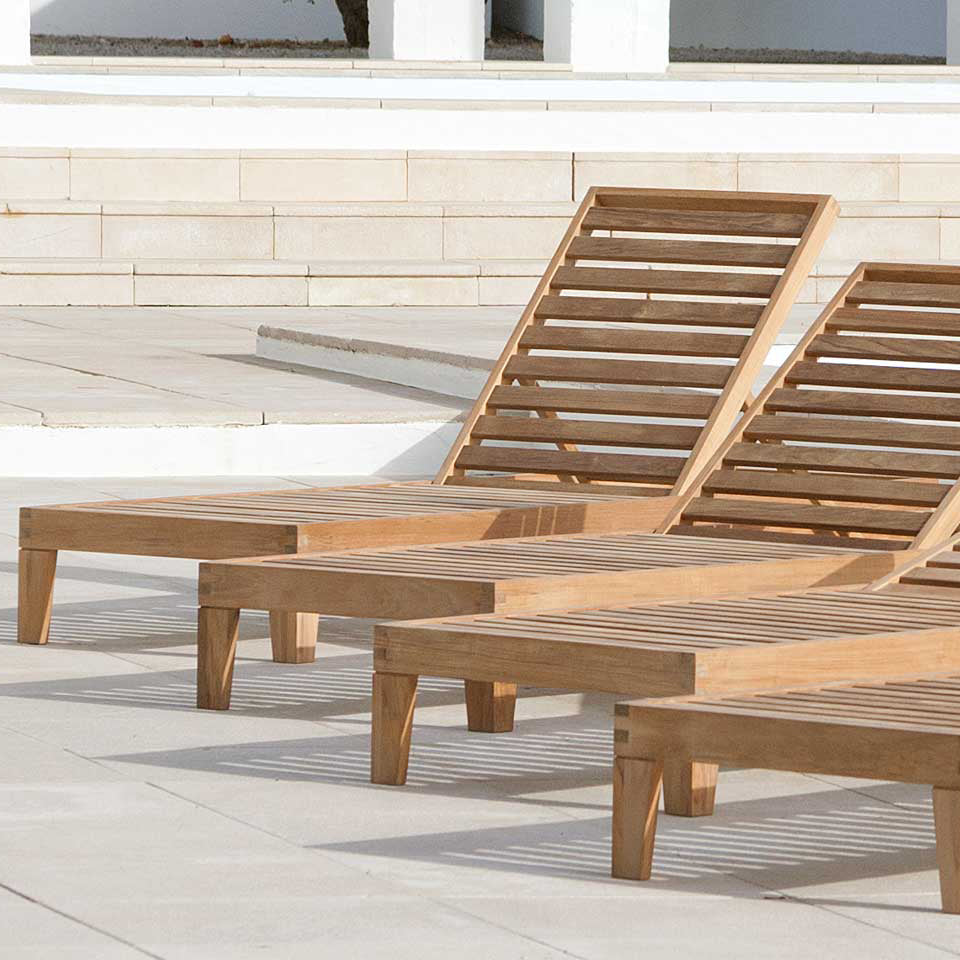 Capri Teak Outdoor Lounger - Base