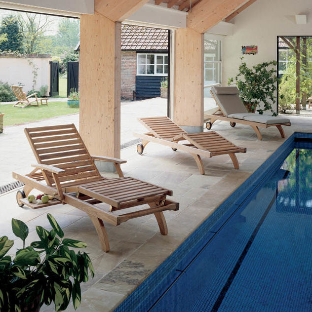 Capri Teak Outdoor Lounger - Standard