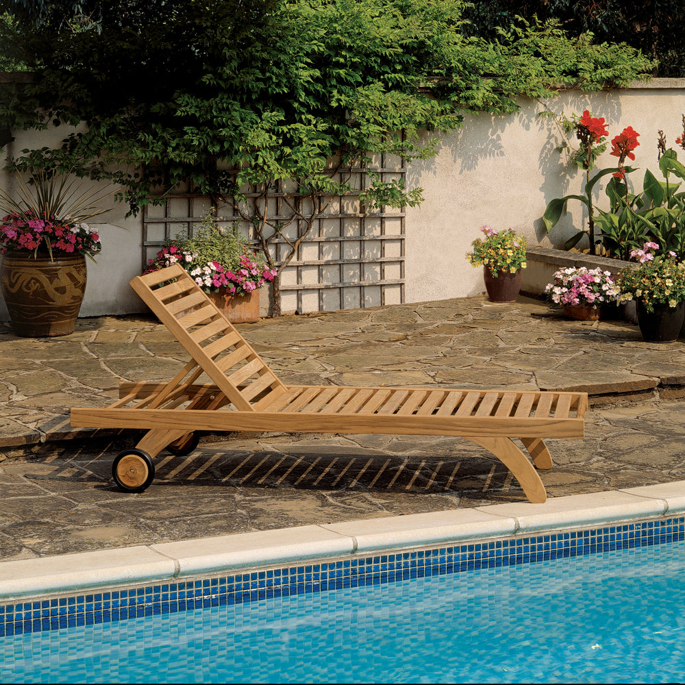 Capri Teak Outdoor Lounger - Standard