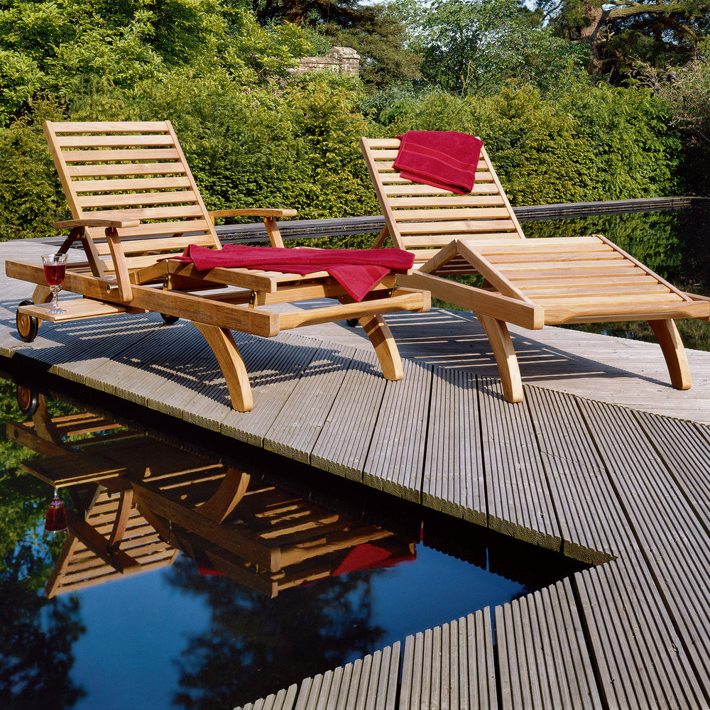 Capri Teak Outdoor Lounger - Standard