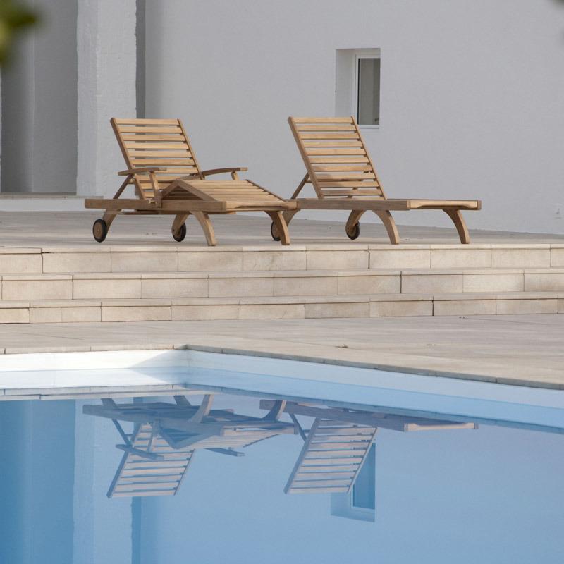 Capri Ultra Teak Outdoor Lounger