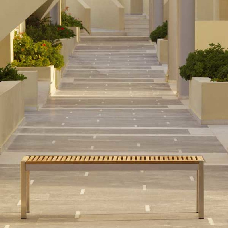Equinox Outdoor Bench - Teak Seat