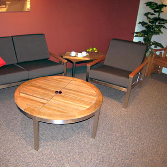 Equinox Circular Conversation Table - Teak Top