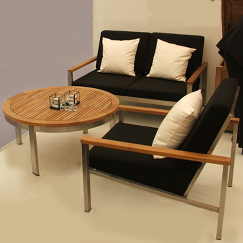 Equinox Circular Conversation Outdoor Table - Teak Top