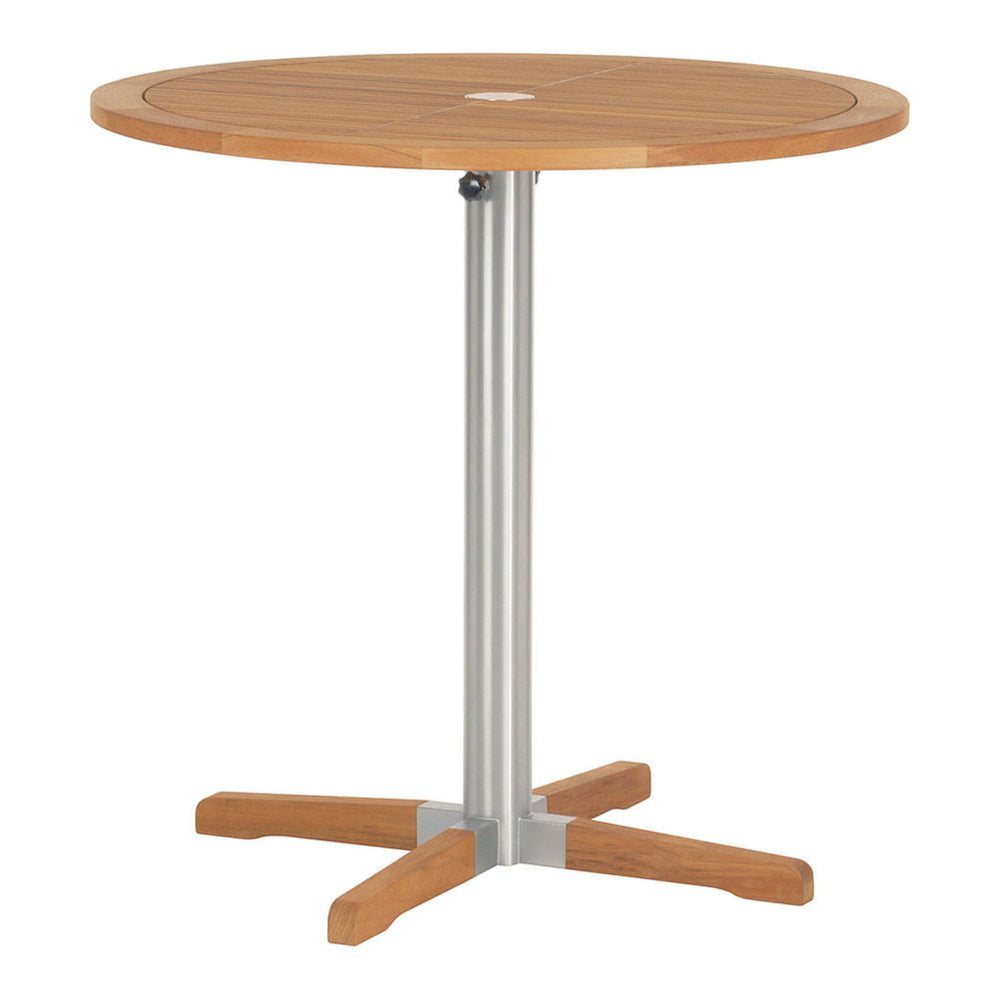 Equinox Circular Pedestal High Dining Table - Teak Top