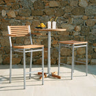 Equinox Circular Pedestal High Dining Table - Teak Top
