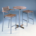 Equinox Circular Pedestal High Dining Table - Teak Top