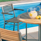Equinox Circular Pedestal High Dining Table - Teak Top