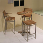 Equinox Circular Pedestal High Dining Table - Teak Top