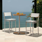 Equinox Circular Pedestal High Dining Table - Teak Top