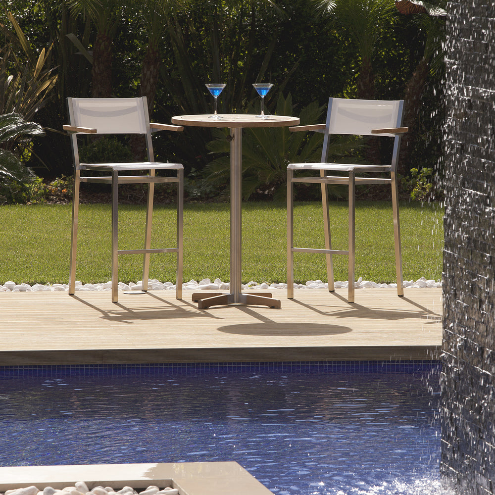Equinox Outdoor Stool with Armrests