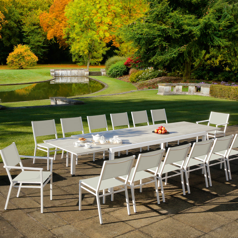 Equinox Extending Outdoor Dining Table - Ceramic Top