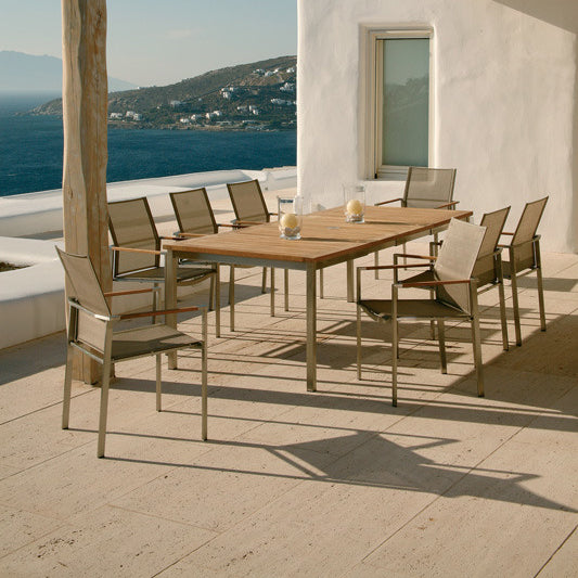 Equinox Extending Outdoor Dining Table - Teak Top