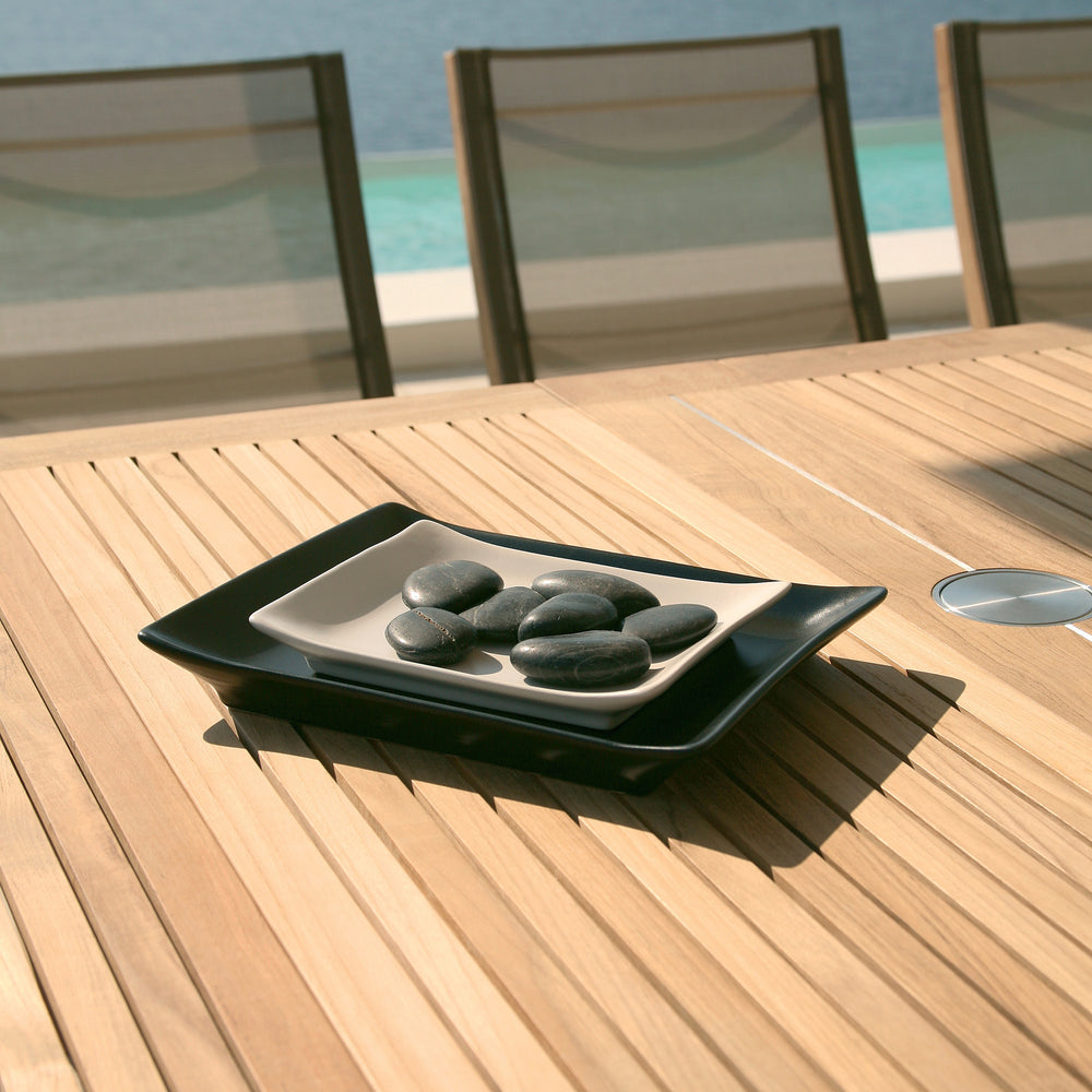 Equinox Extending Outdoor Dining Table - Teak Top