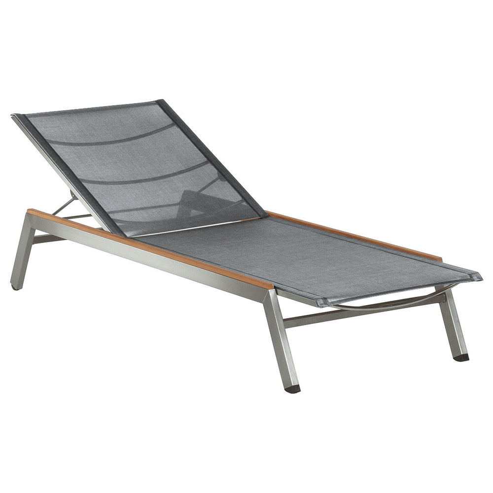 Equinox Lounger Teak Side Strip Outdoor