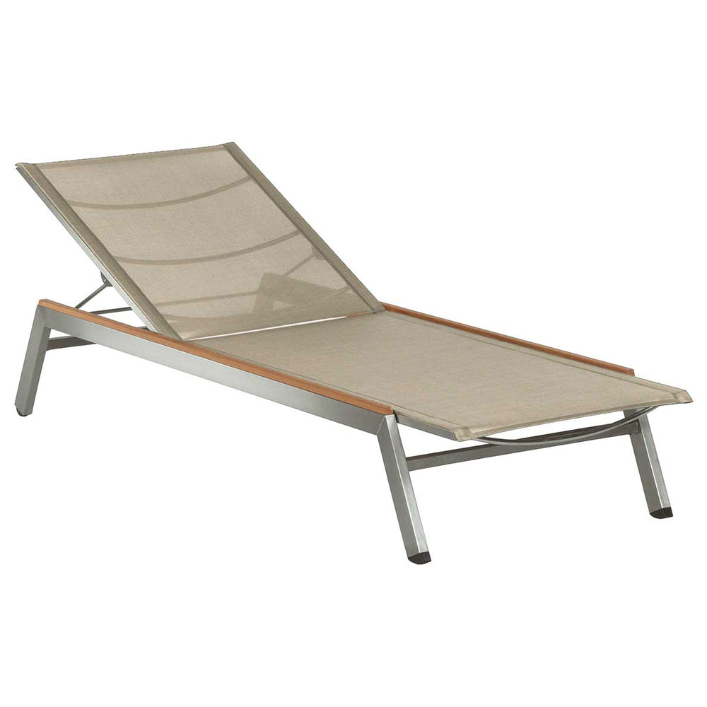 Equinox Lounger Teak Side Strip Outdoor