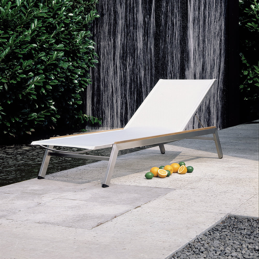 Equinox Lounger Teak Side Strip Outdoor