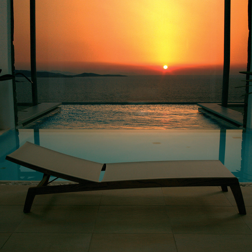 Equinox Lounger Teak Side Strip Outdoor