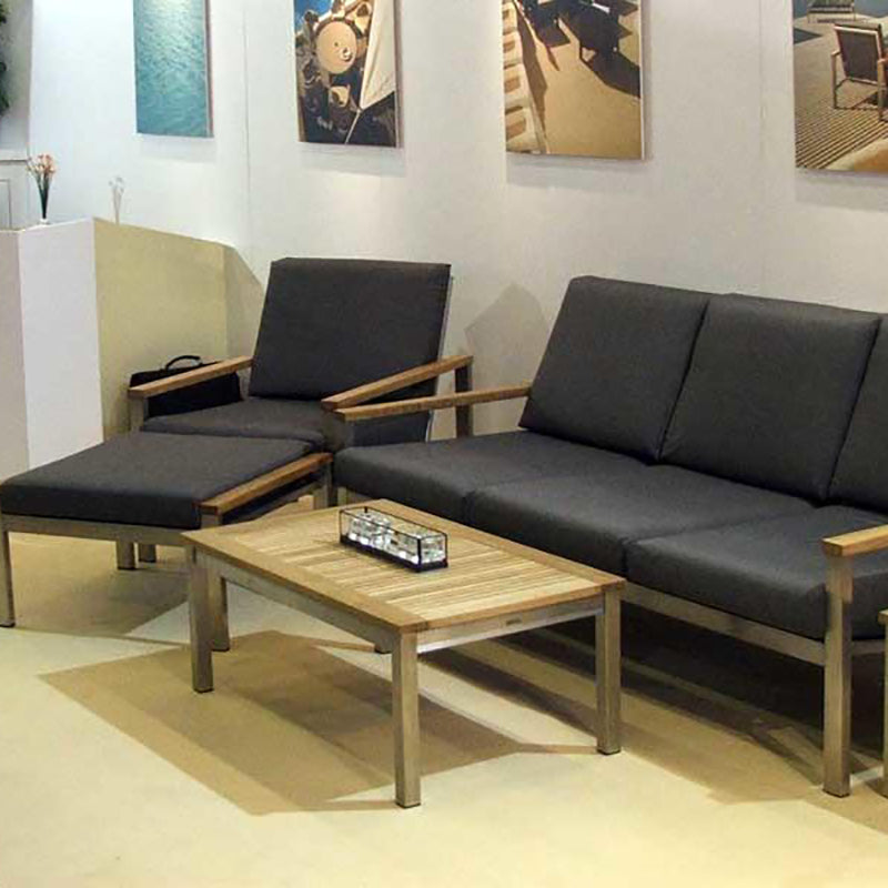 Equinox Rectangular Outdoor Coffee Table - Teak Top