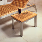 Equinox Rectangular Lounger Side Table - Teak Top