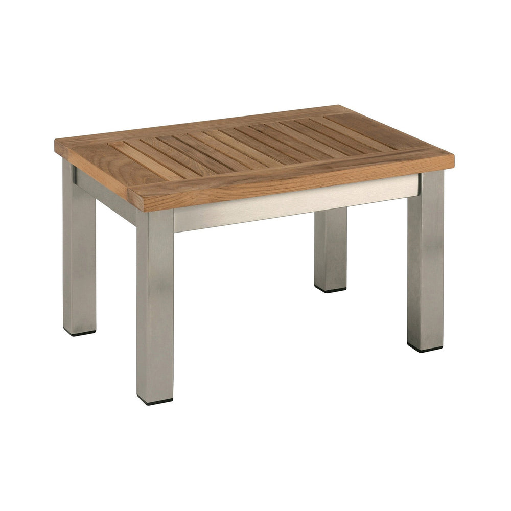 Equinox Rectangular Lounger Outdoor Side Table - Teak Top
