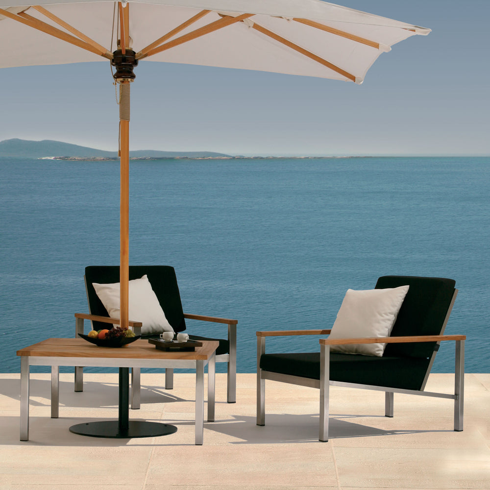 Equinox Square Conversation Outdoor Table - Teak Top